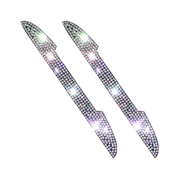 2PCS Bling Car Rear View Mirror Anti-Scratch Stickers Protector, Rhinestone Auto Door Handle Edge Guards, Crystal Anti-Collision Strip Decal, Car Exterior Decoration Accessories for Women Men (Color)