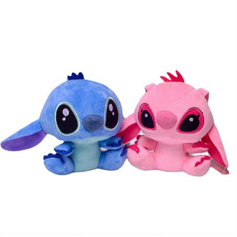 2pcs Blue and Pink Cartoon Stitch Plush Toys, Ultra-Soft Stuffed Animals Gifts for Boys, Girls, Adults (3.9inch)