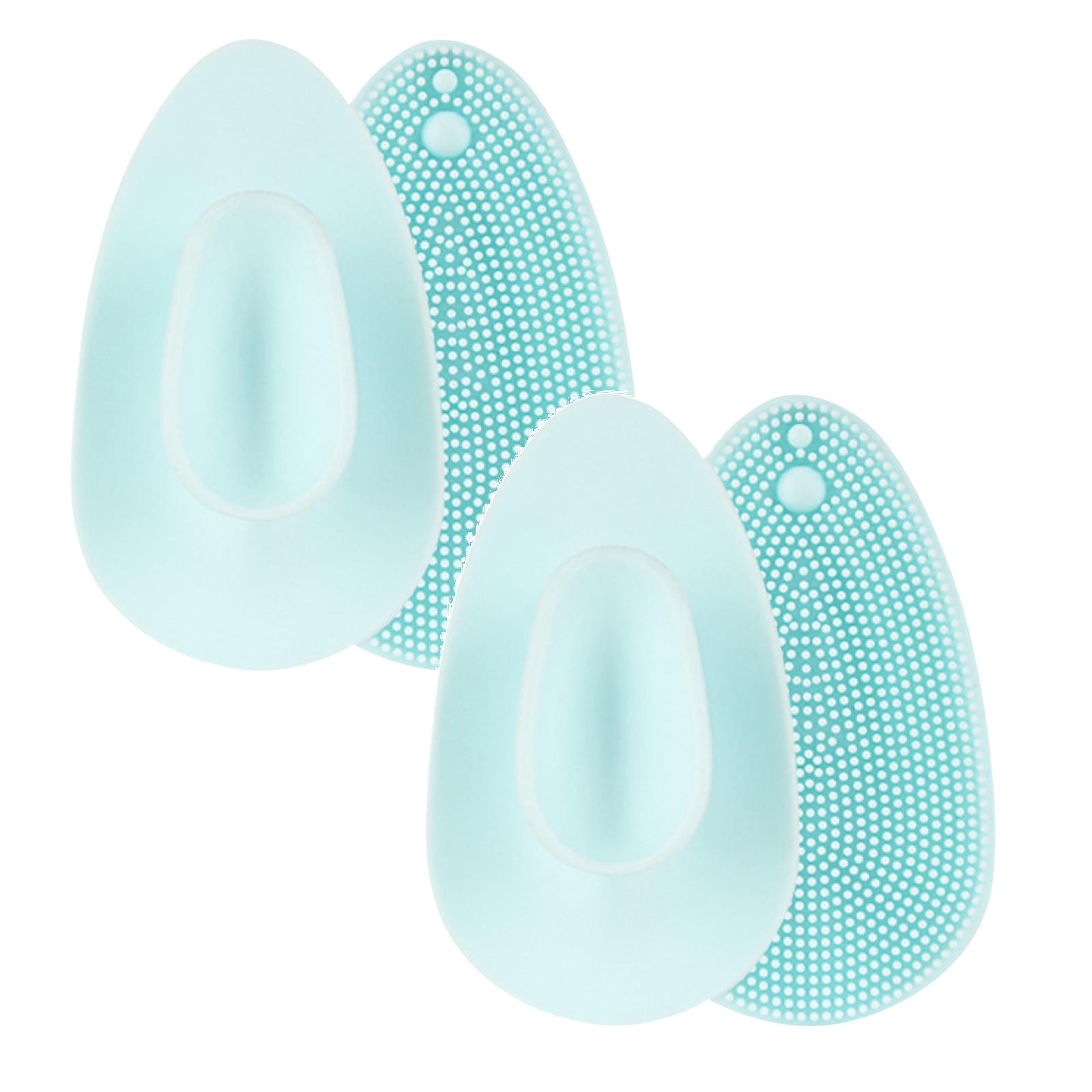 2PCS Blue Hair Brush For Women, Silicone Beauty Makeup Massage Face