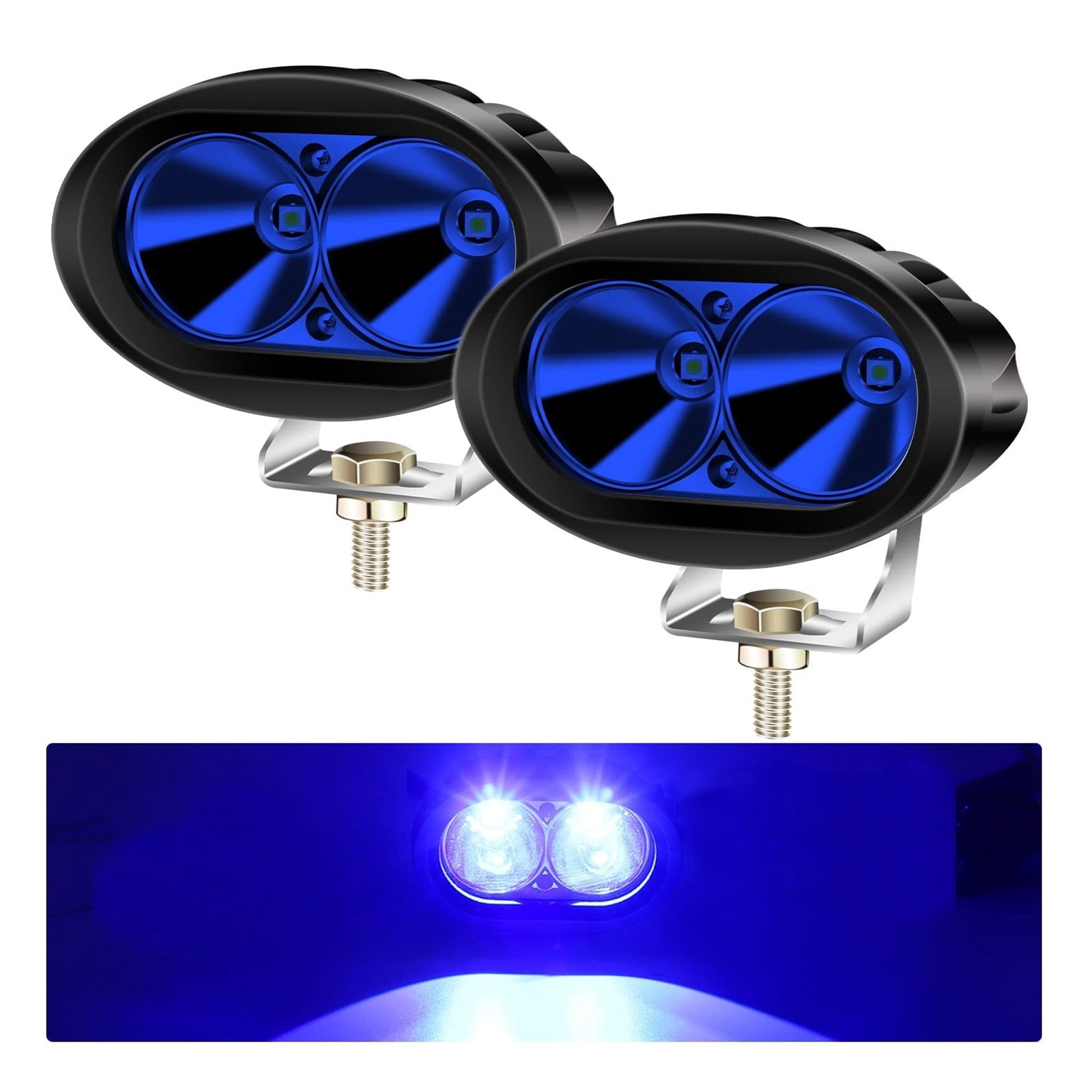 2PCS Blue LED Forklift Safety Light - Oval 20W Warehouse Warning Light ...