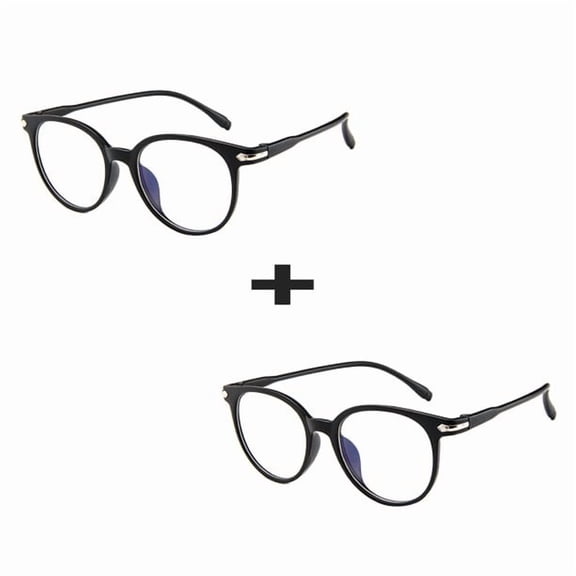 2PCS Blue Light Blocking Spectacles Anti Eyestrain Decorative Glasses Light Computer Radiation Protection Eyewear