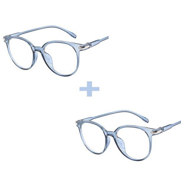 2PCS Blue Light Blocking Spectacles Anti Eyestrain Decorative Glasses Light Computer Radiation Protection Eyewear
