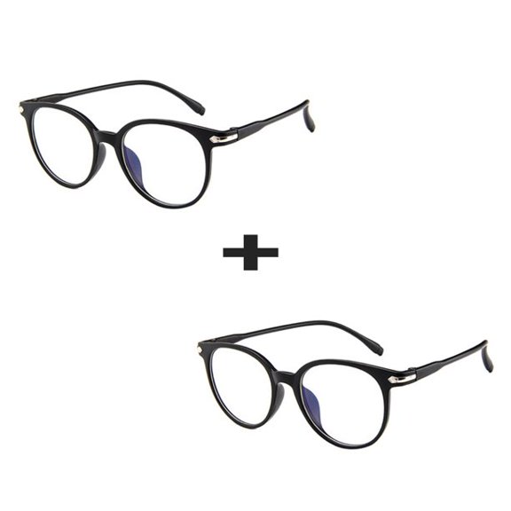 2PCS Blue Light Blocking Spectacles Anti Eyestrain Decorative Glasses Light Computer Radiation Protection Eyewear