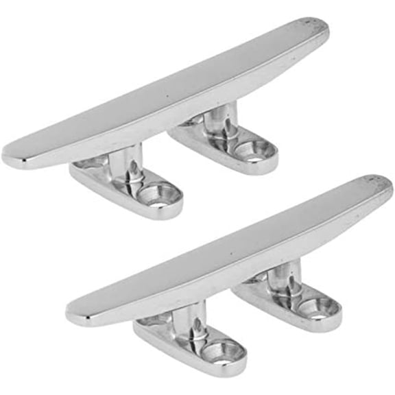 2PCS Boat Cleat Open Base Boat Cleat,4 Inch Dock Cleat Mooring Rope Cleat Stainless Steel Yacht Kayak Accessories, silver