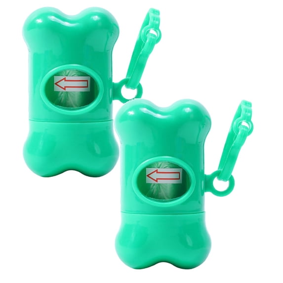 2PCS Bone Shape Pet Pick Up Poop Bag Dispenser Portable Dog Poop Waste Bag Holder Outdoor Garbage Bags Organizers 8.5X3.5Cm Utility