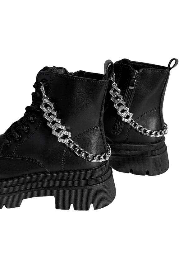 2PCS Boot Chain Rhinestone Shoe Charms Chain Shoelace Chains Shoes Sneakers Martin Boots Accessories