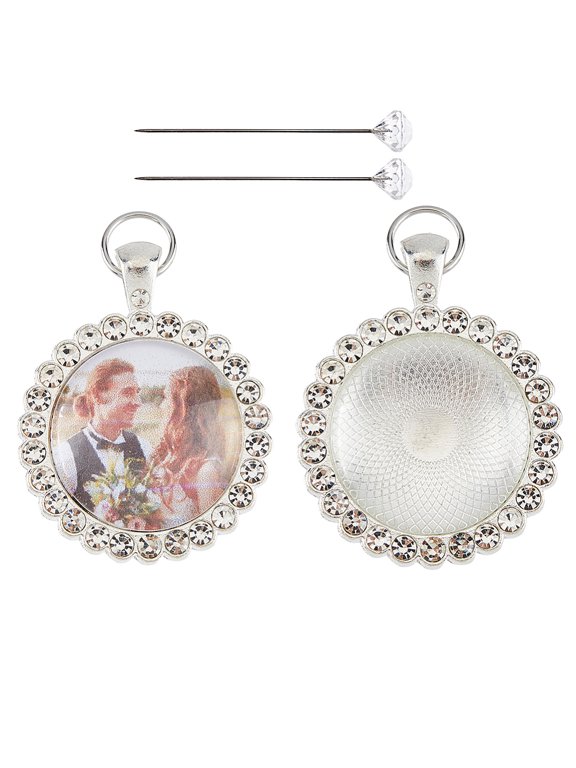 2PCS Bouquet Photo Charm Memory Picture Customized Oval Charm Wedding Bouquet Picture Frame DIY