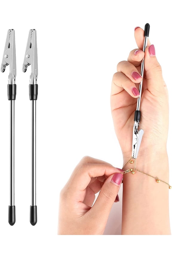 2PCS Bracelet Jewelry Helper Tool Bracelet Clamp Jewelry Making Fastener for Fastening and Hooking Watch Bracelet Necklace