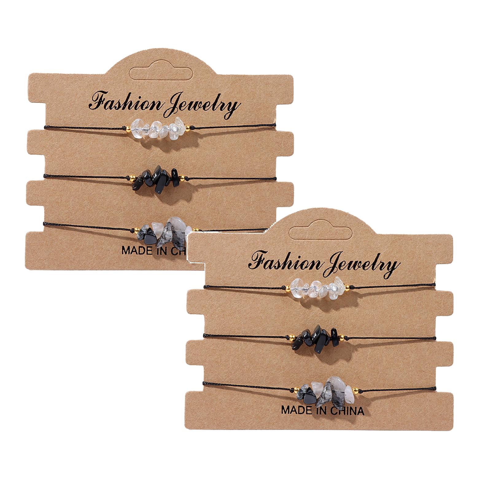 2PCS Bracelets Natural Crystal Crushed Stone Bracelet Charm Wrist