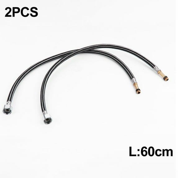 2PCS Braided Tube Pipe G1/2'' Flexible Cold/Hot Mixer Faucet Water Supply Pipe