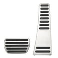 2PCS Brake Pedal Stainless Steel with PPE Rubber Non Slip Strips