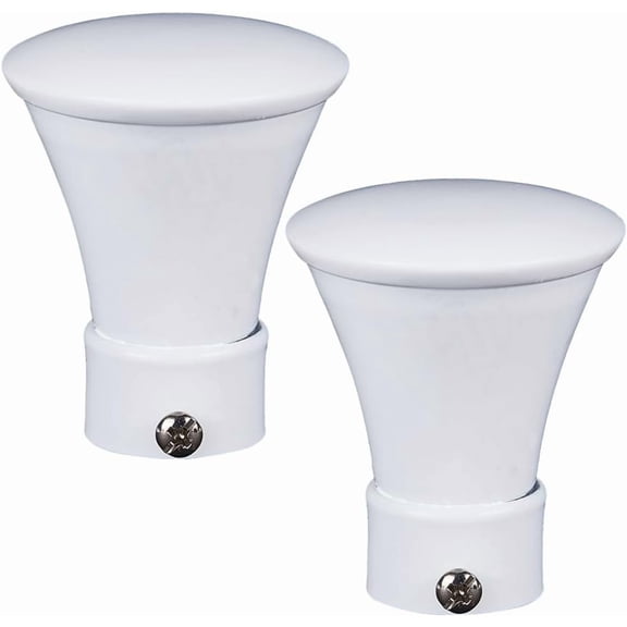 2PCS Brass Curtain Rod Covers White Trumpet Curtain Caps Ends Decorative Head Curtain Pole Finials 28mm Inner Diameter Heads Knobs for Home Office Curtain Roman Rod Decor(74x61mm) for DIY