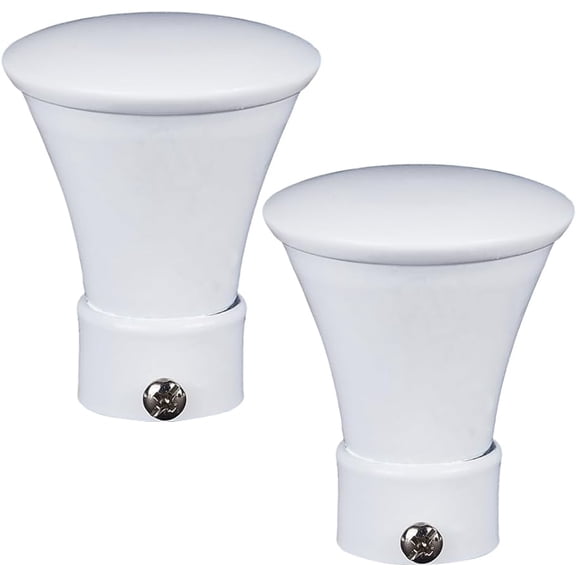 2PCS Brass Curtain Rod Covers White Trumpet Curtain Caps Ends Decorative Head Curtain Pole Finials 28mm Inner Diameter Heads Knobs