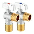 thumbnail image 1 of 2PCS Brass Hot & Cold Water Inlet Ball Valve 20mm Bathroomsink Stop Valve Toilet Connection Water Pressure Regulator, 1 of 7