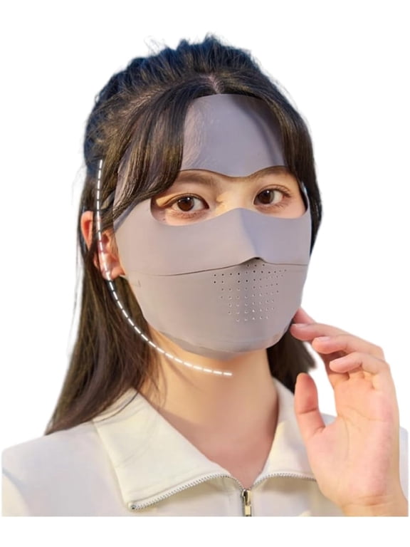  2PCS Breathable UV Face Cover UPF 50+ Women Summer Face Covering Eye Protection Sunscreen Mask Sports Face Cover