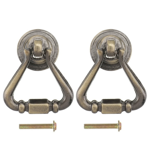 2PCS Bronze Decorative Drawer Pulls Vintage Cabinet Knobs Furniture Hardware