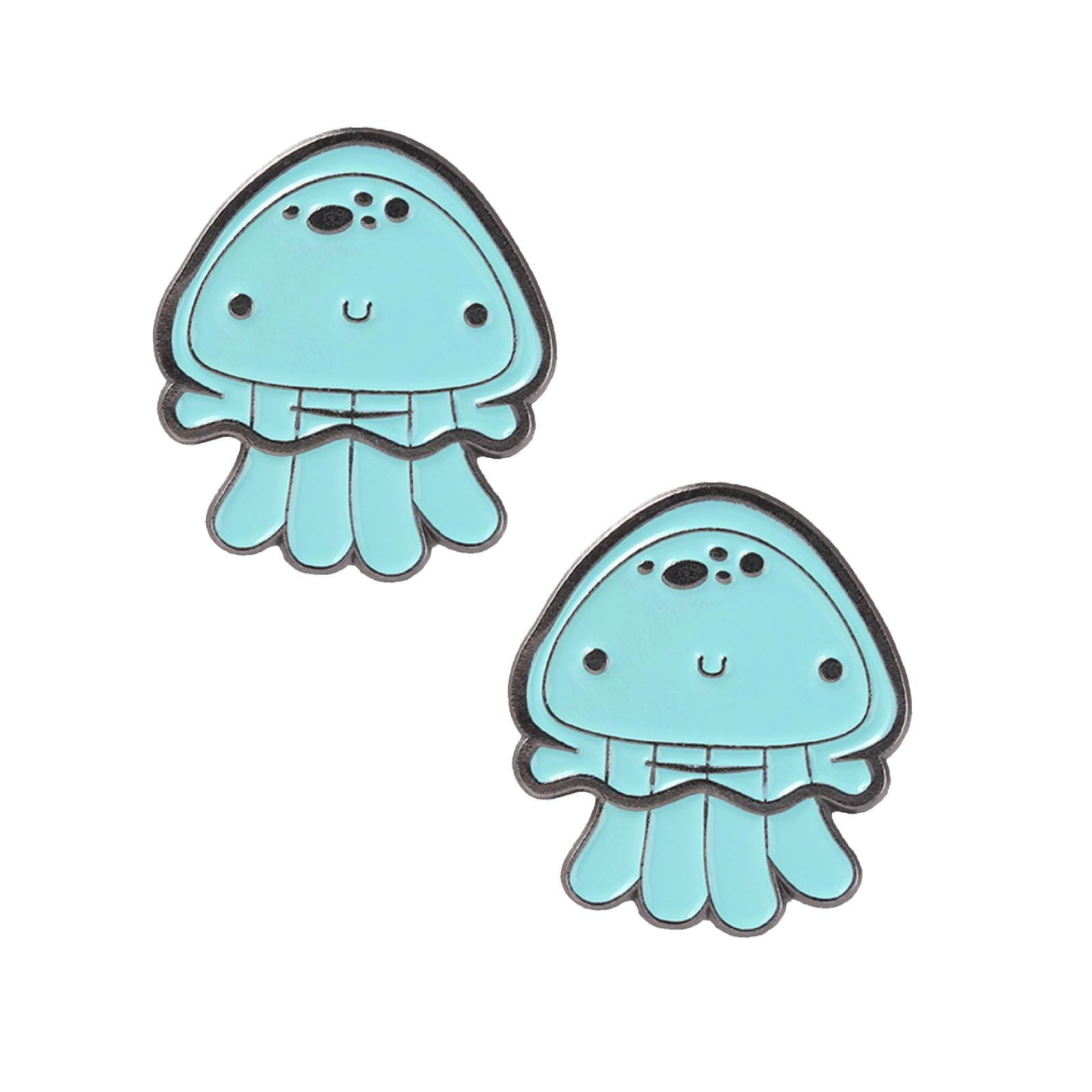 2PCS Brooch Pins Seabed Animal Enamel Pin Brooch School Bag Lapel