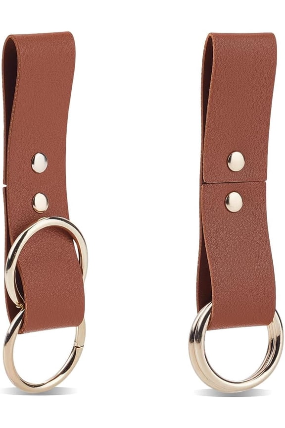 2PCS Brown Holder Belt Accessories Renaissance Skirt Hikes Holders Medieval PU Leather Belt Buckle for Renaissance Cosplay