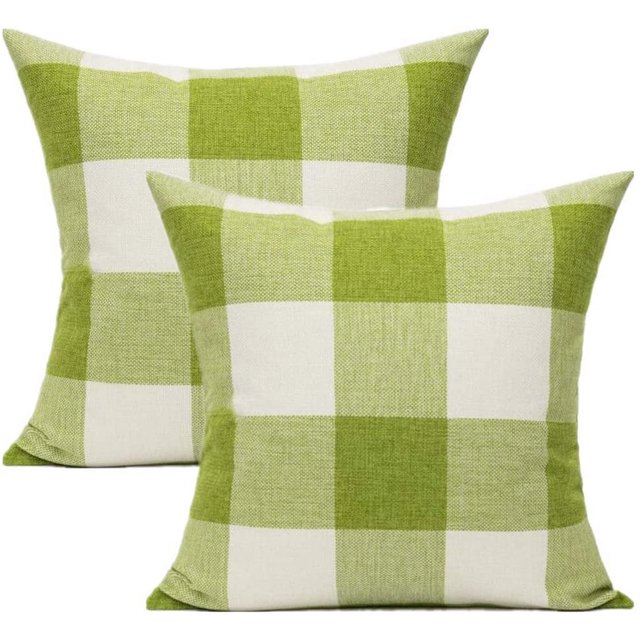 2PCS Buffalo Check Plaid Throw Pillow Covers Farmhouse Outdoor Pillow