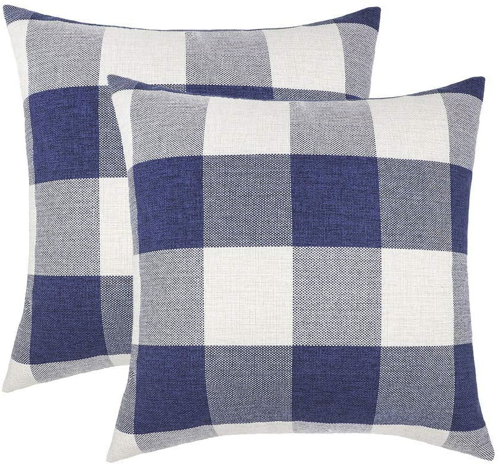 2PCS Buffalo Check Plaid Throw Pillow Covers Farmhouse Outdoor Pillow