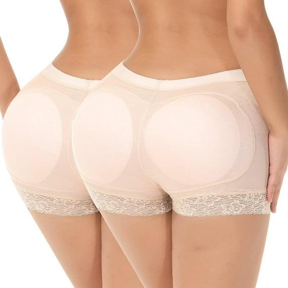 2PCS Butt Pads Butt Lifter Panties Padded Underwear for Women Hip Pads Enhancer Shorts Seamless Lace Body Shaper