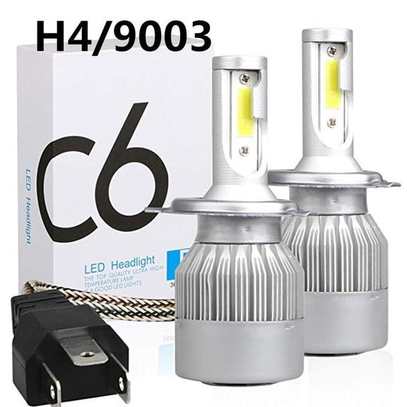 2PCS COB H4 9003 LED Headlight HB2 Car Light Lamp Bulbs High Low Beam Conversion Kit 6000K white