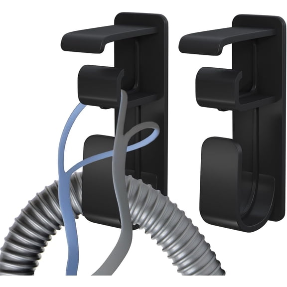 2PCS CPAP Hose Holder Hanger cpap Mask Hook & Tubing for Bed with Anti-Skid Function Avoids Tangle and 4 Removable Refill StripsDamage-Free Hanging Machine Supplies