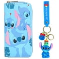 thumbnail image 1 of 2PCS CTUE Stitch Wallet Keychain Two Pieces Long Wallet Cute Fashion Funny Pattern, Zipper Wallet, 1 of 7