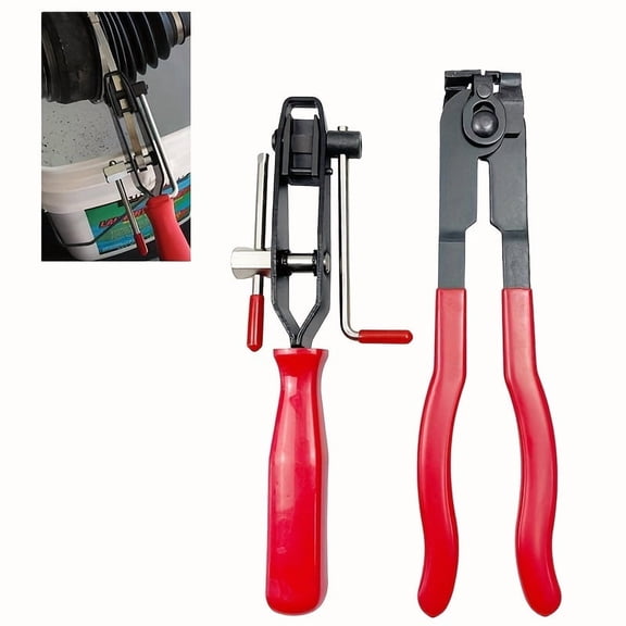 2PCS CV Joint Boot Clamp Pliers Set, Professional Automotive CV Boot Clamp Tool Set, Hose Clamp Pliers & Ear Clamp Pliers Kit for Most Vehicles A