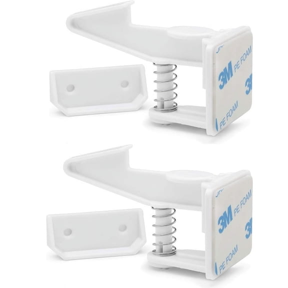 2PCS Cabinet Locks Baby Proofing, Child Safety Proofing Latches, Magnetic Drawer Locks NO Drilling 3M Adhesive Easy Installation for Cabinets, Drawers, Appliances Child Protection Device