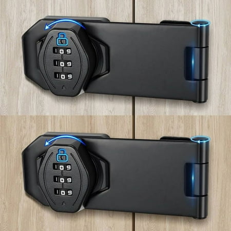 2PCS Cabinet Password Hasp Lock, Cabinet Keyless Lock with Screws,3-Digit Password Combination Code Hasp Latch Lock Knob for Small Wooden Door,Drawer,Cupboard,Barn Door, Bathroom