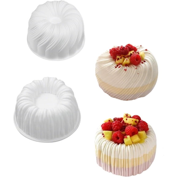 2PCS Cake Molds Cake Pan Round Nonstick Silicone Mousse Pudding Chocolate Molds