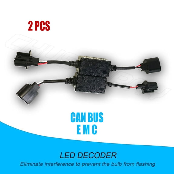 H13 9008 LED Headlight Canbus Decoder Adapter No Error Anti-Flicker 2x Resistor