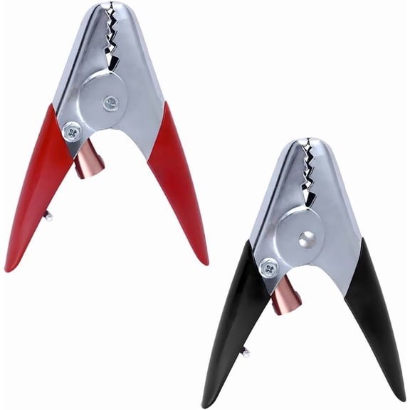 2PCS Car Battery Jumper Cable Clamps, Heavy Duty Vehicle Power Charging Testing Clips, Automotive Jump Starter Alligator Replacement Clamp, Universal for SUV, Sedan, Truck