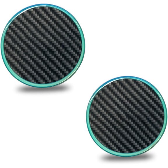 2PCS Car Cup Holder Coaster, 2.7 Inch Carbon Fiber Non-Slip Embedded Drink Mat, Luminous Cup Holder Insert Coaster Pad, Universal Car Interior Decoration Accessories for Women Men(No Mark)