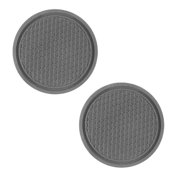 2PCS Car Cup Holder Pad, Waterproof PVC Cup Holder Coaster for Car, 2.76in Non-Slip Vehicle Cup Holder Accessory, Recessed Grooved Cup Base Mat for Automotive Drink Storage