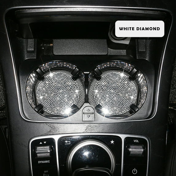 2PCS Car Cup Non-slip Universal Car Interior Accessories Crystal Glitter Cup Bottom Mat