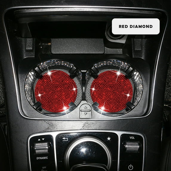 2PCS Car Cup Non-slip Universal Car Interior Accessories Crystal Glitter Cup Bottom Mat