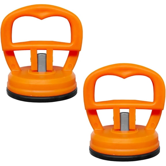 2PCS Car Dent Puller, Suction Cup Dent Puller Kit with Handle Lifter, Car Dent Remover Tool, Vehicle Body Repair Tool for Glass and Tiles Lifting, and Objects Moving (Orange)
