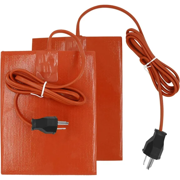 2PCS Car Engine Silicone Heating Pad 120v,300w 6x8 Inch Universal Engine Heater Car Oil Pan Heater Pad, Electric Heater Pad Engine Block Oil Pan Tank Reservoir Container, for Metal Surface