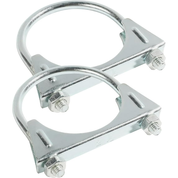 2PCS Car Exhaust Clamps,Muffler Clamp,Car Accessorie Muffler Coupling Clamp,Heavy Duty U Bolt Clamps Saddle Type,Fits Muffler Inlet and Outlet,Exhaust Pipe Inlet (2.5inch)