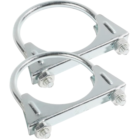 2PCS Car Exhaust Clamps,Muffler Clamp,Car Accessorie Muffler Coupling Clamp,Heavy Duty U Bolt Clamps Saddle Type,Fits Muffler Inlet and Outlet,Exhaust Pipe Inlet (2.5inch)