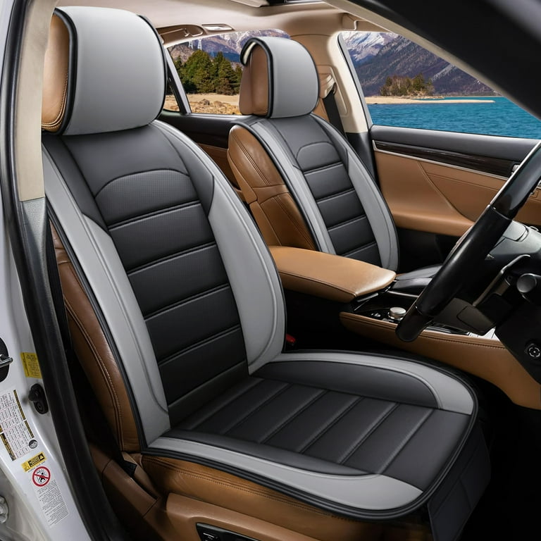 2PCS Car Front Seat Cover PU Leather Vehicle Cushion Covers For 2000 2024 Kia Sportage Optima Interior Accessories w Storage Pockets Walmart