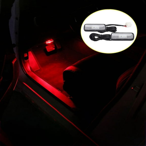 2PCS Car Light LED Interior Atmosphere Light Decoration Lamp Ambient Foot Light for 10Th 2018-2020 Red,2 * Atmosphere lights,Red