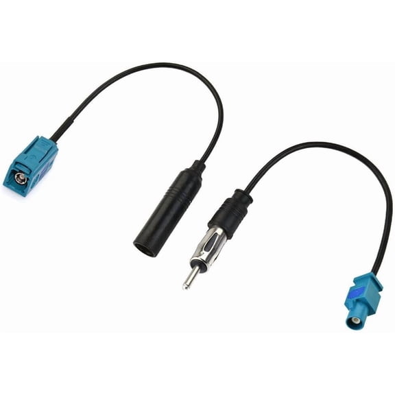 2PCS Car Radio Antenna Adapter Universal Vehicle FM AM Radio Fakra Z Male Female to DIN Plug Connector Cable Replacement for Car Stereo Audio HD Head Unit CD Media Player Receiver