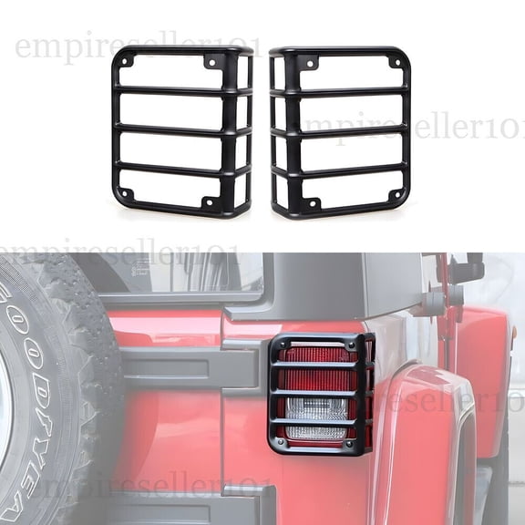 2PCS Car Rear Tail Light Guard Cover Trim Kit For Jeep Wrangler JK 2007-2018