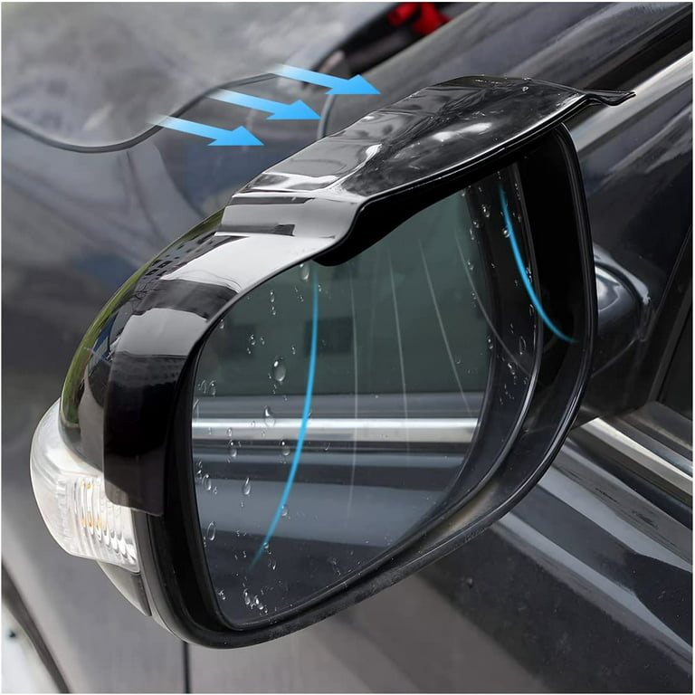 2PCS Car Rear View Mirror Rain Eyebrows with Air Guide Opening, Rainproof  PVC Auto Side Mirror Guard, Waterproof Rearview Mirror Smoke Cover, Car  Accessories for Truck, SUV, Car (Black) 