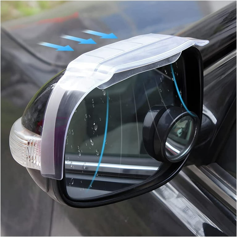 2pcs Car Rear View Mirror Rain Eyebrows with Air Guide Opening Rainproof PVC Auto Side Mirror Guard Waterproof Rearview Mirror Smoke Cover Car
