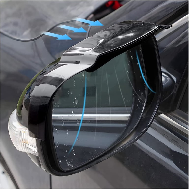 2 Pezzi Parapioggia Per Specchietti Auto + 10 Ammortizzatori Portiera – Visiera Sole E Pioggia Universale In Carbonio - 2