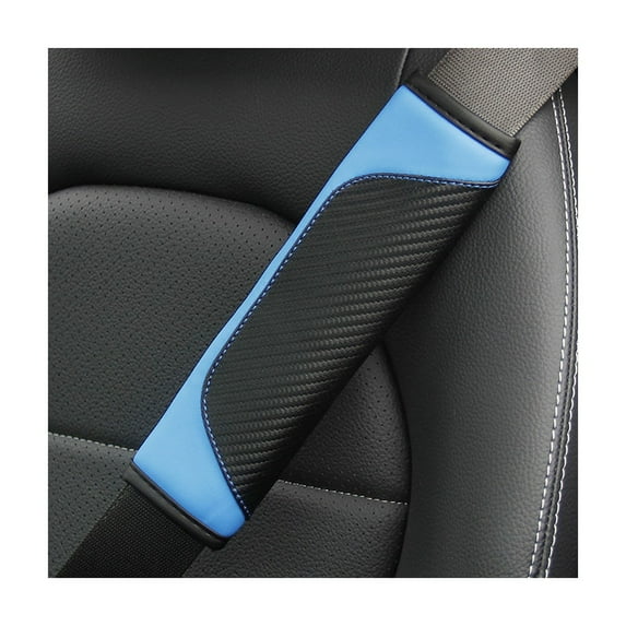 2PCS Car Seat Belt Cover, Carbon Fiber Safety SeatBelt Shoulder Strap Covers, Breathable Leather Soft and Comfortable Harness Pad Protect Your Neck and Shoulder, Compatible with All Cars